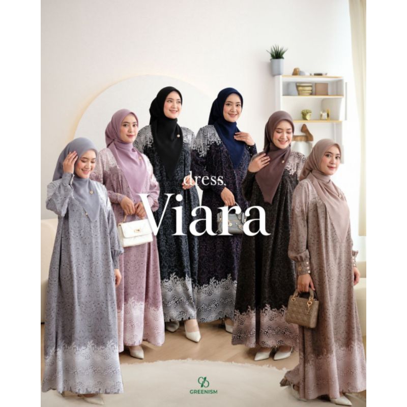 VIARA DRESS BY GREENISM | GAMIS GREENISM ORIGINAL TERBARU | GAMIS GREENISM MOTIF