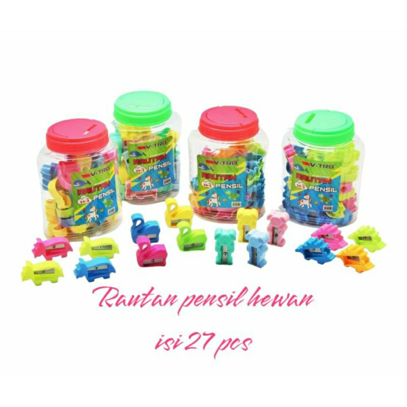 

serutan toples motif hewan isi 27 pcs