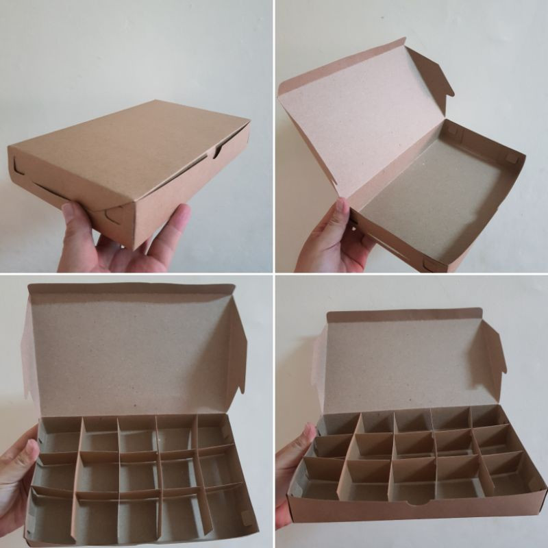 

(10 PCS) kardus mochi sekat 15 dus packaging coklat nastar box mochi 5x5 cm