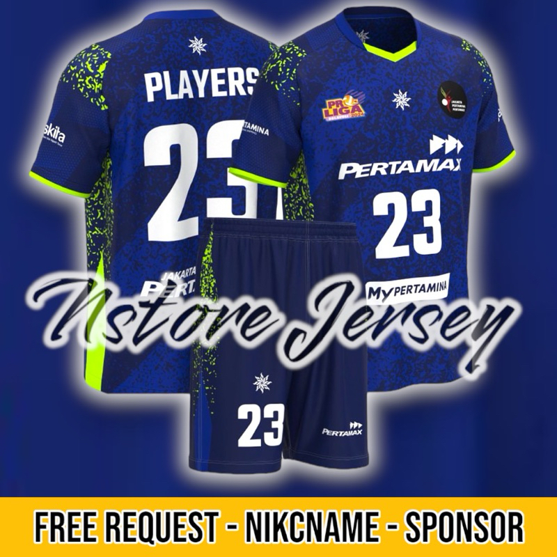 Jersey Volly Setelan Jakarta Pertamina Pertamax Proliga 2024 Free Namset