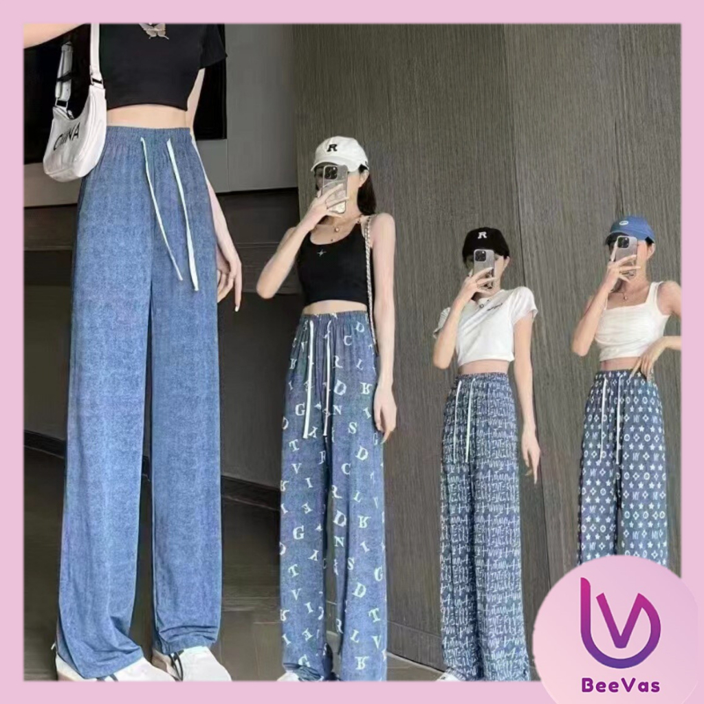 BV.ID CPG1570 Kulot Celana kulot jeans denim wanita highwaist model longgar gaya korea bahan poliest