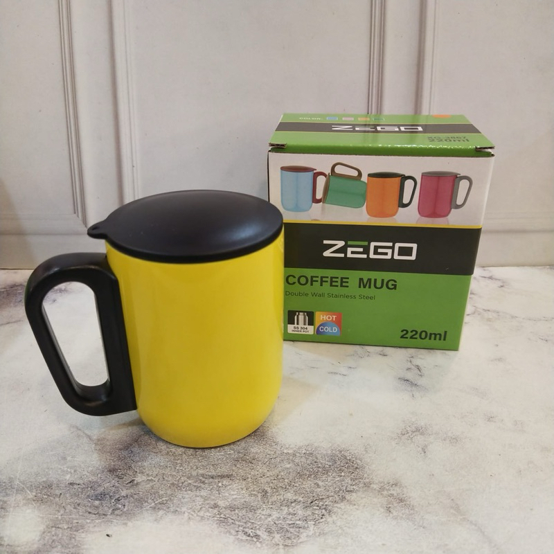 GELAS MUG ZEGO KODE 3867 HOT N COLD 220ml//COFFEE MUG STAINLESS STEEL