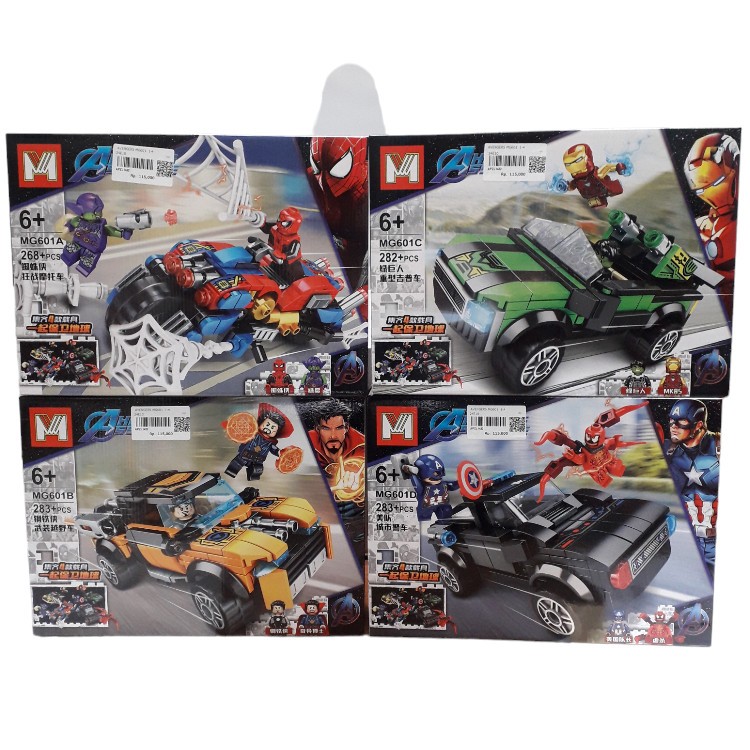Mainan Edukasi Anak Brick Super Hero MG601 A-D Brick Block Super Heroes Assemble Avengers KP