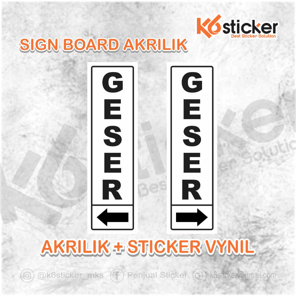 Akrilik Sign plat GESER SIGN BOARD AKRILIK GESER
