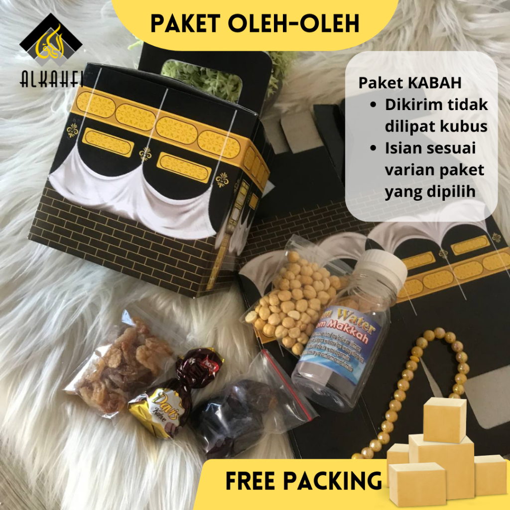 

Souvenir Paket Oleh Oleh Haji & Umroh Box Kabah - Isi Kurma Kismis Coklat Turki Kacang Arab Zam Zam