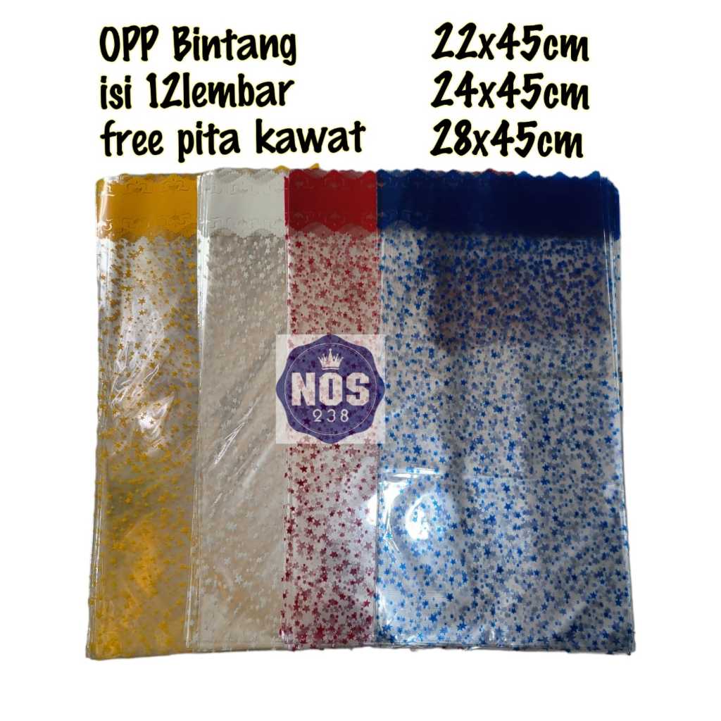 

Plastik OPP Bintang Souvenir / Plastik Parcel isi 12lembar / Plastik Snack Ulang Tahun
