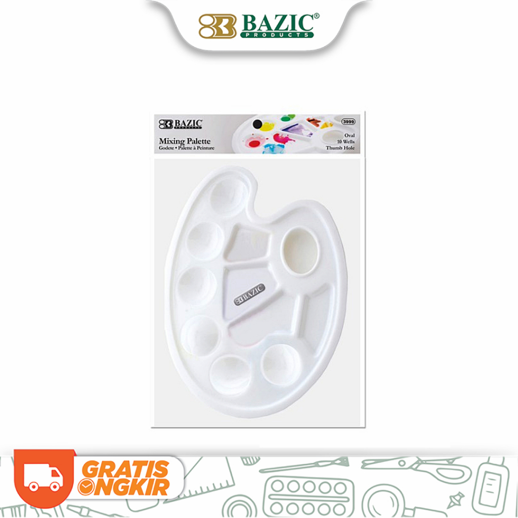 

Bazic Oval 10-Mixing Palette - Piring Cat Air