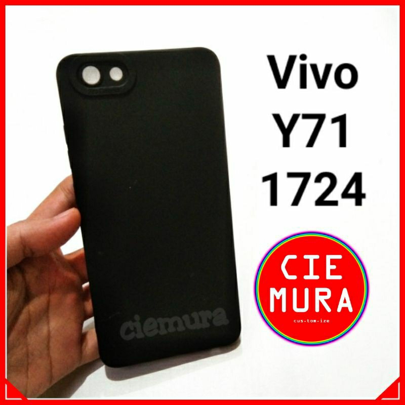 CIE Case Hitam Vivo Y71 Black Matte Softcase Polos Lentur Slim Silikon HP Ciemura