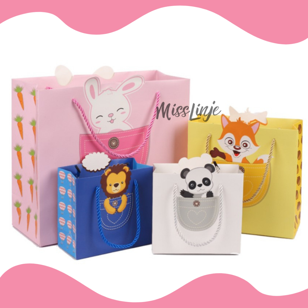 

Paperbag Kantong Karton Hampers Goodie Bag Tas Hadiah Motif Anak Import Premium