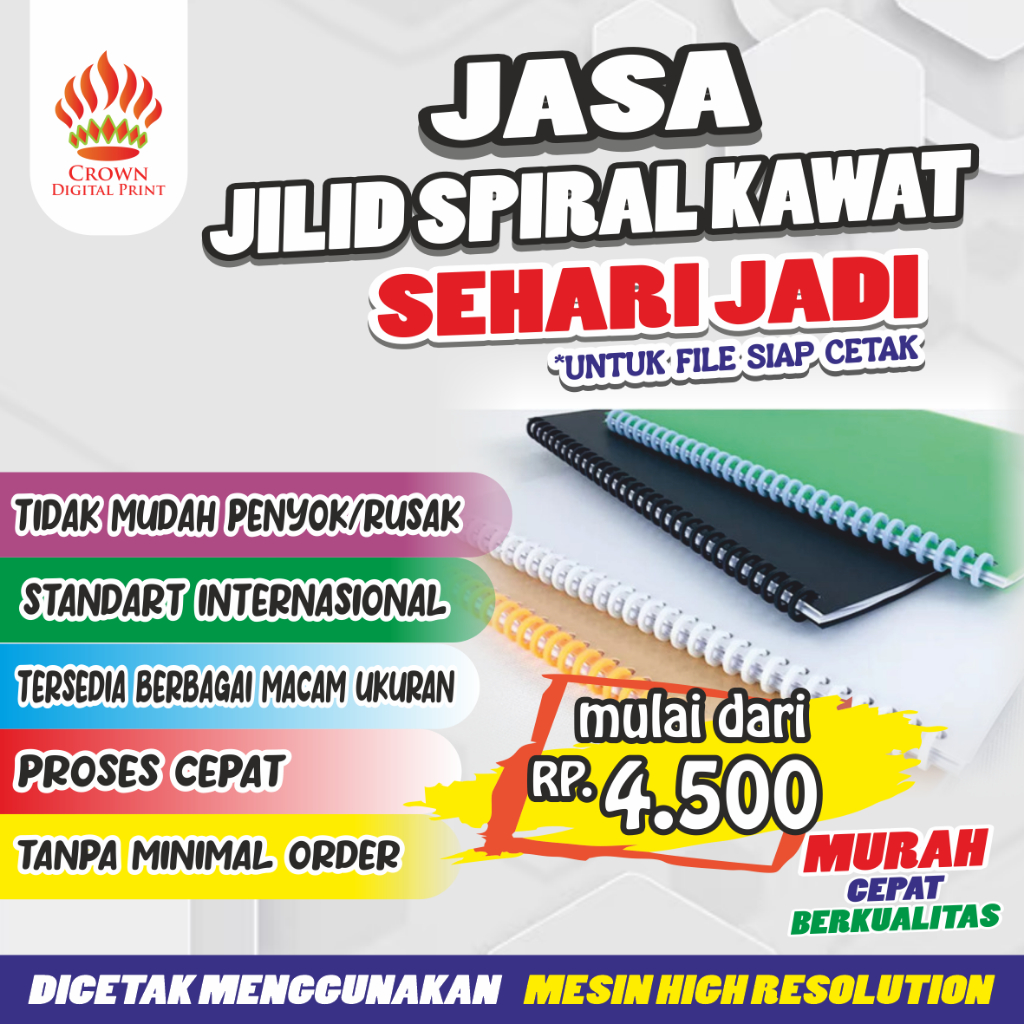 

Jilid Spiral Kawat Mika Buffalo A4/B5/A5/FOLIO/A3