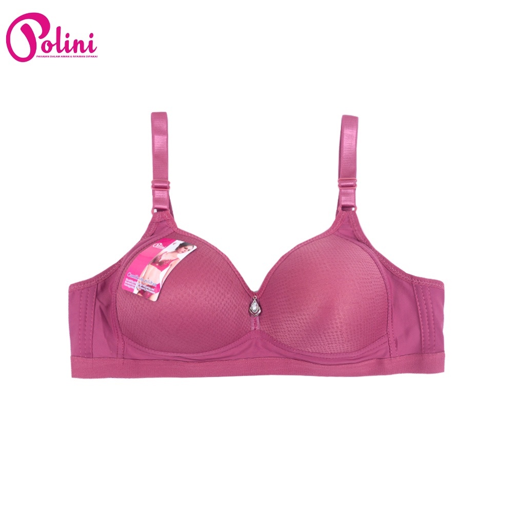 Paket Isi 1 Dan 3 Pcs - POLINI Bra Wanita Cup Besar Tanpa Kawat Busa Tipis - Kait 3 BH G233