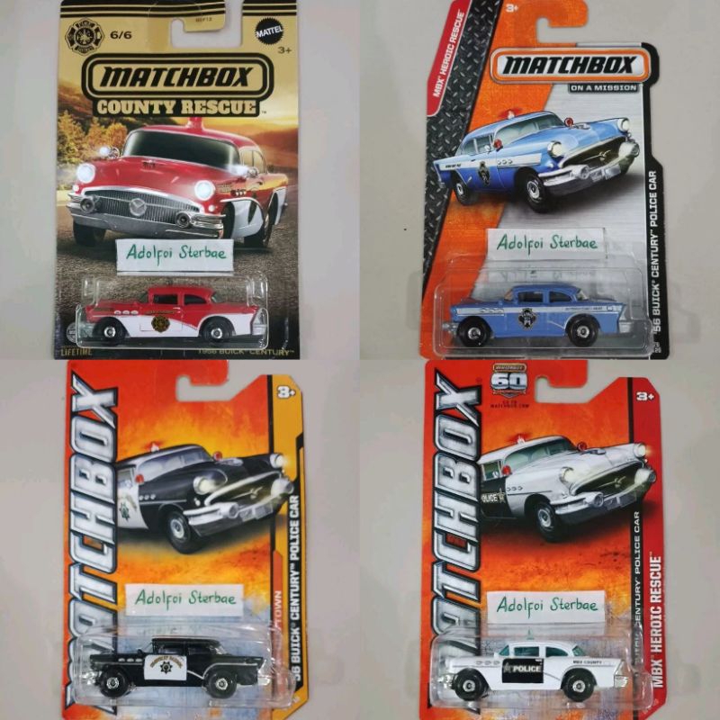 matchbox '56 1956 buick century police car patrol mbx heroic rescue on a mission mbx county 60 anniv