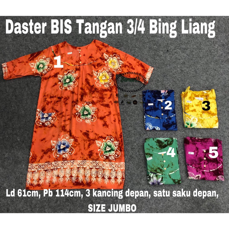Daster Bingliang Bis tangan 3/4 Jumbo