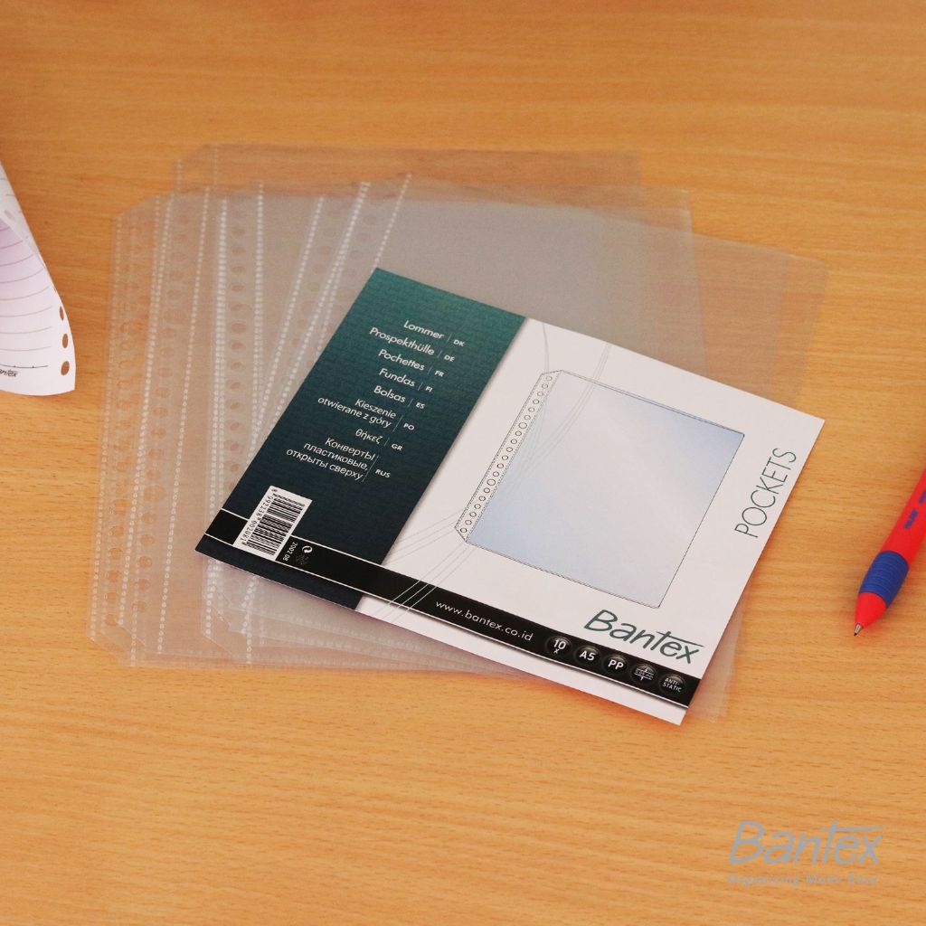 

Bantex 10 Pcs Pockets Binder A5 20 Holes / Sleeve Binder A5 / Antiglare - 8002 08
