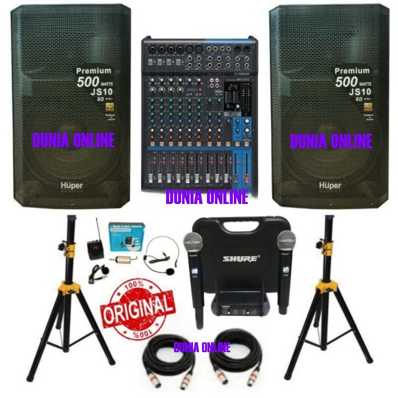 Paket Sound system Huper 15 inch 500watt + Mixer Yamaha