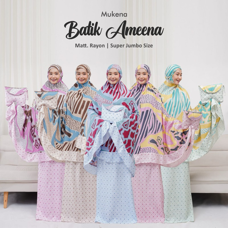 mukena batik jumbo abstrak cantik