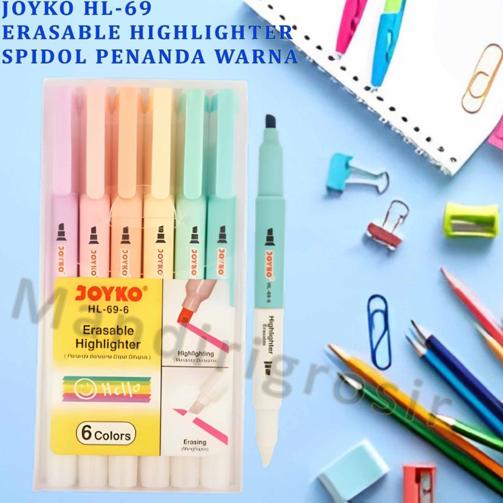 

Spidol Erasable Highlighter * Joyko * Spidol Penanda Warna * HL-69-6