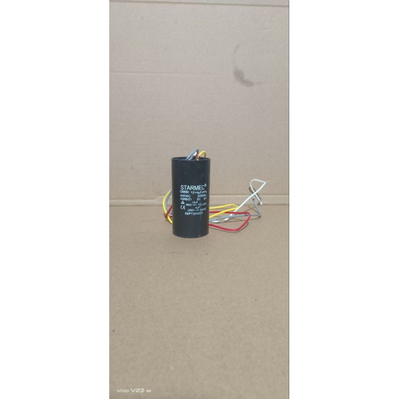 kapasitor mesin cuci akari 2 tabung cbb60 12/4uf