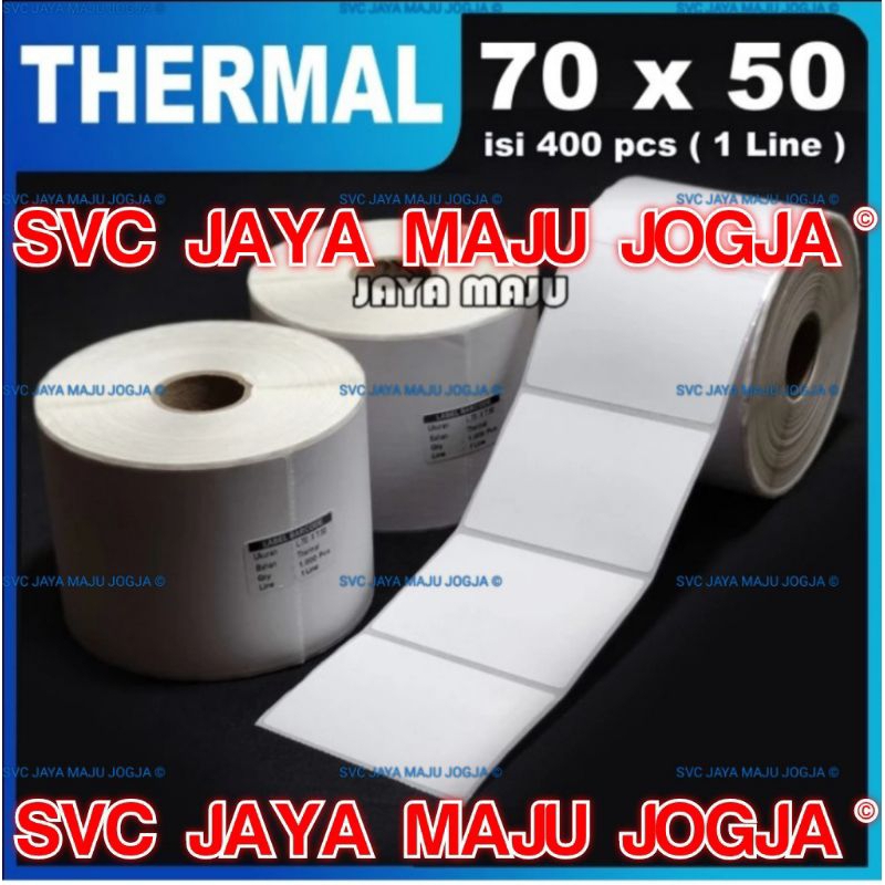 

70 X 50 THERMAL TOP COAT - 1 LINE - FACE OUT - ISI 400 PCS || CORE 1" || LABEL BARCODE DIRECT THERMAL - KERTAS STICKER APOTEK APOTIK RESEP OBAT FARMASI LABORATORIUM KLINIK PRAKTEK DOKTER PUSKESMAS RUMAH SAKIT E-TICKET E-TIKET || 70X50 70x50