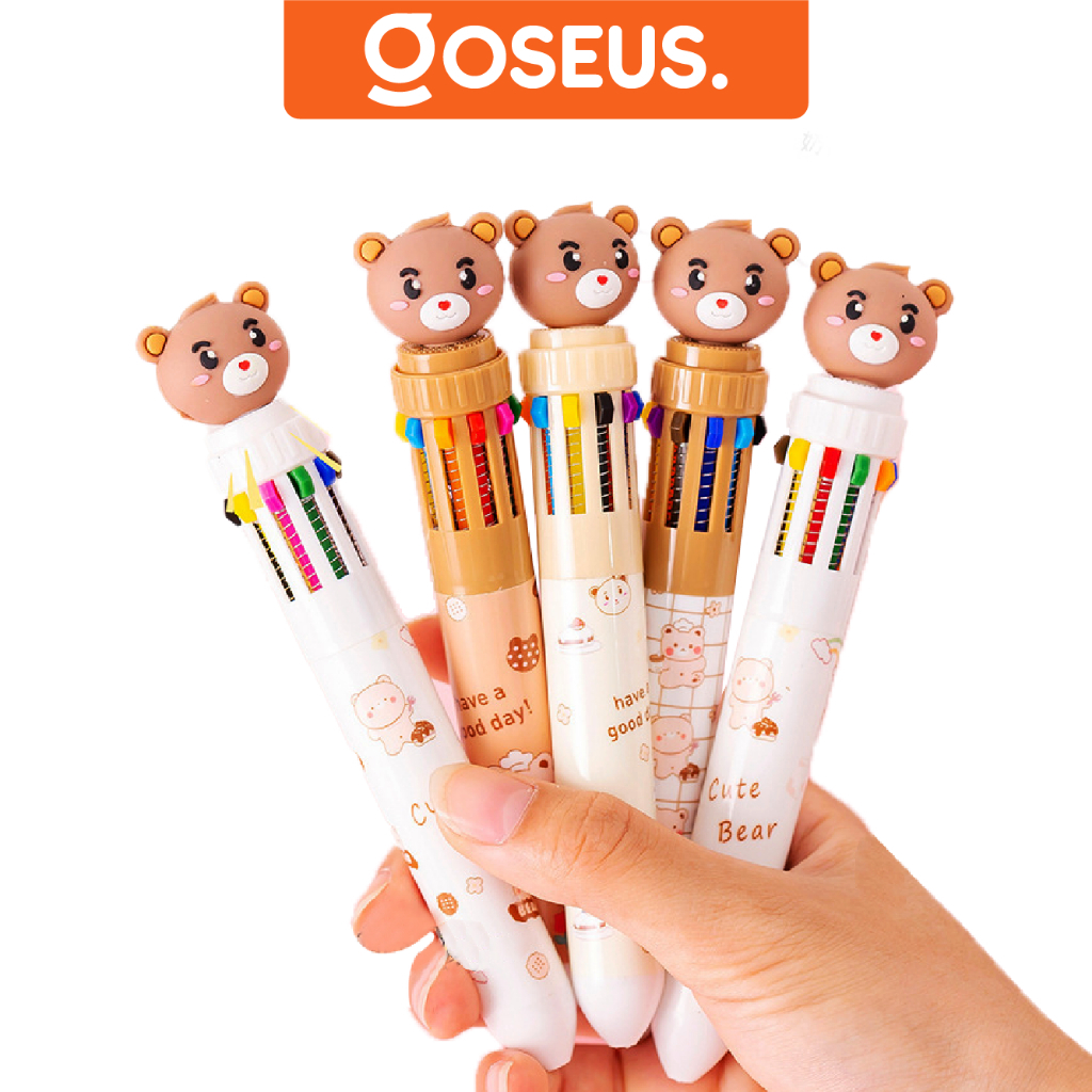 

Pulpen 10 Warna Teddy Bear Pena Warna Super Lucu Motif Beruang ATK017