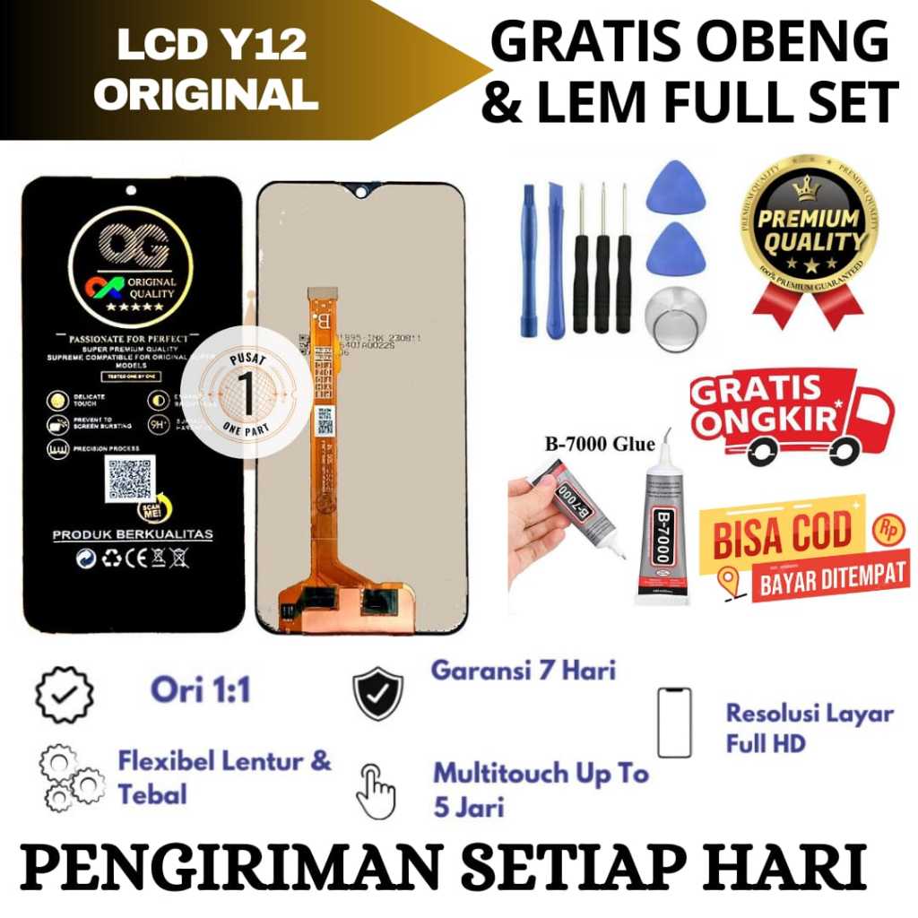 Lcd Touchscreen Vivo Y12 Original FullSet / Lcd Vivo Y12 Original Full Set Obeng Dan Lem