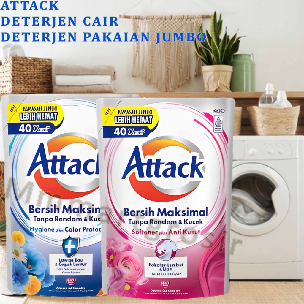 Attack Matic / Deterjen Cair Konsentrat / Plus Softener / 1200ml