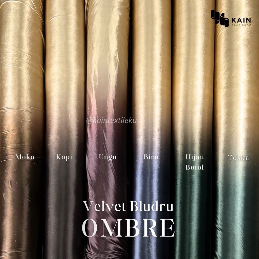 0,5 meter Bahan Kain Velvet Bludru Ombre