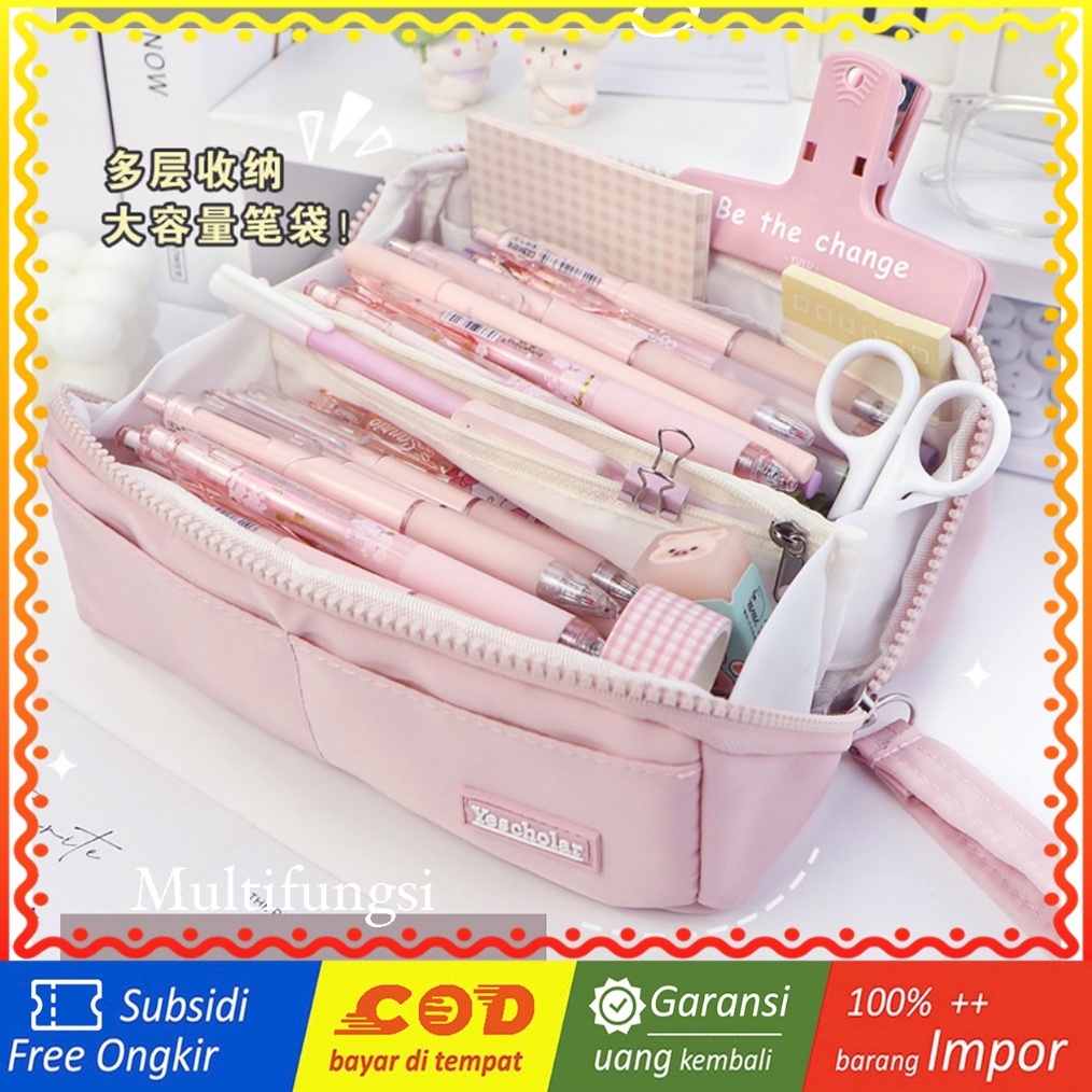 

KODE B69P TXS23 Korean Pen Pencil Case Jumbo Foldable Kotak Tempat Pensil Box MKT