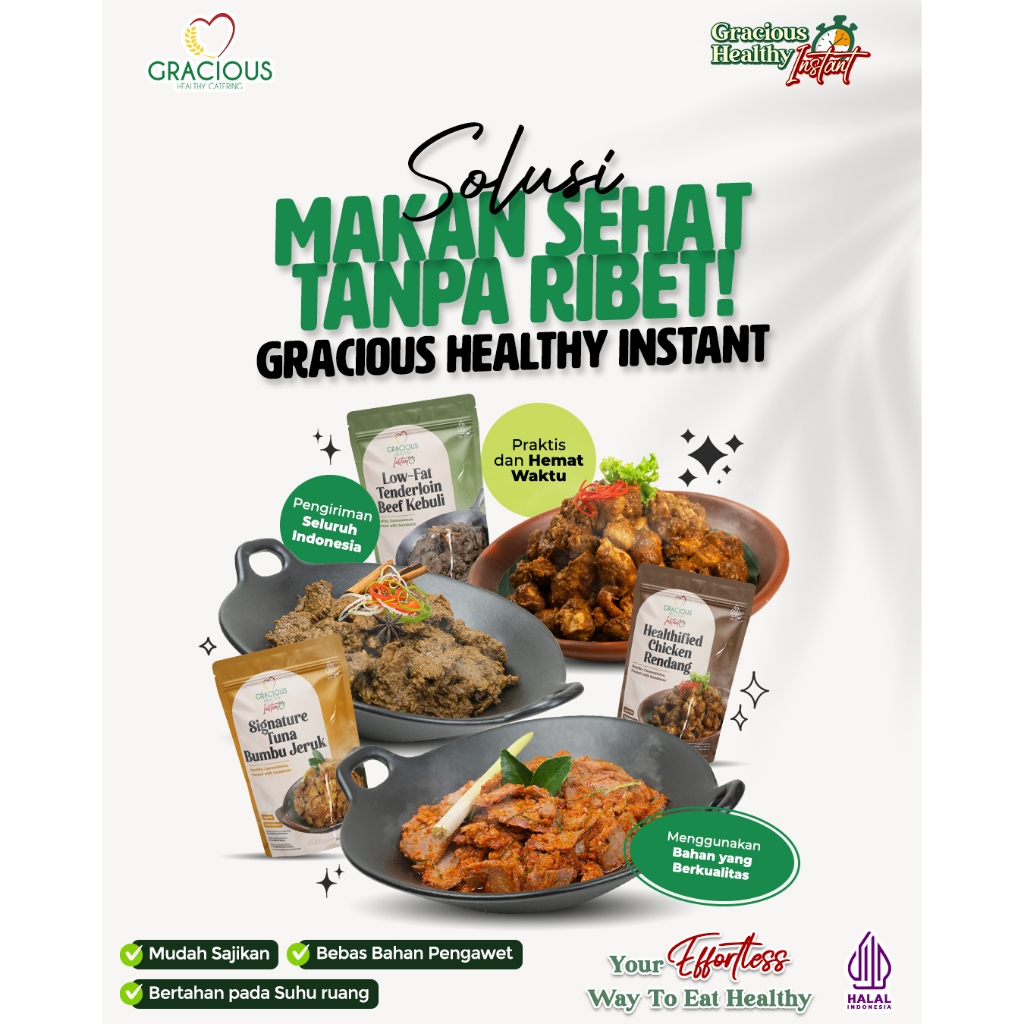 

Gracious Healthy Instant Paket Combo 3 Protein Sehat | Tuna Bumbu Daun Jeruk + Low-Fat Beef Tenderloin + Aromatic Chicken Mercon