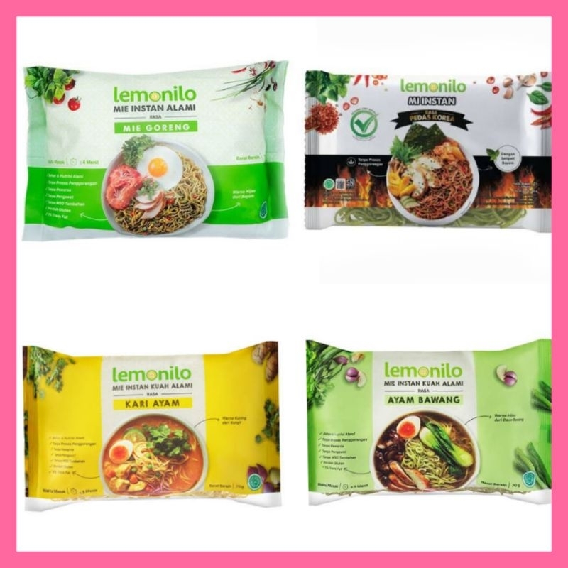 

mie sehat lemonilo instan goreng pedas Korea ayam bawang kari 77gr