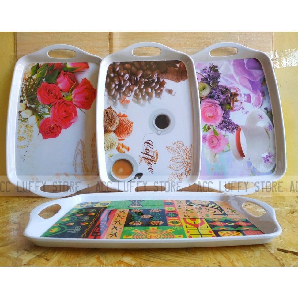 Paling Diminati 1Pcs Nampan Gagang Ukuran 26x4 Cm Melamin Ware SingaSingi TA7314S