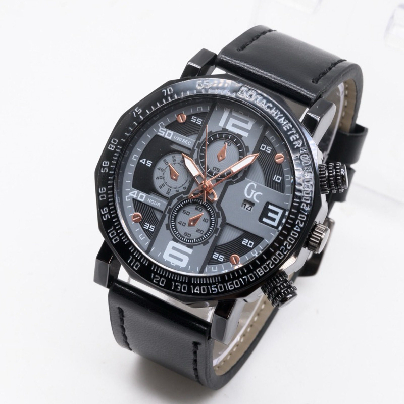 Gc Guess Collection Jam Tangan Pria Kulit Chrono Off G-6013