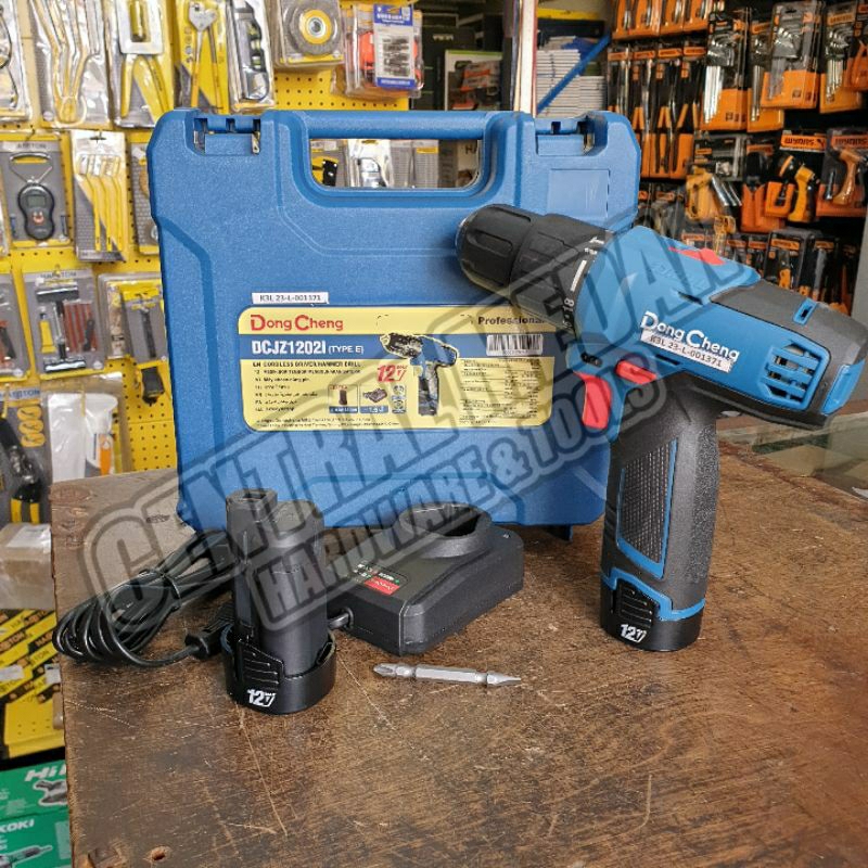 MESIN BOR IMPACT DRILL CORDLESS DONGCHENG DCJZ1202i 12V 10MM DCA DCK
