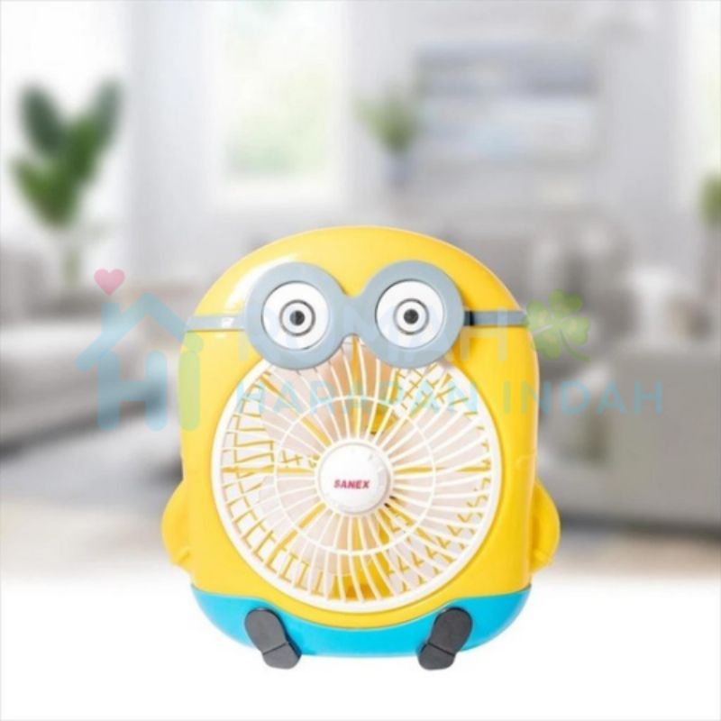 Kipas Angin Karakter 8 Inch | Kipas Karakter Minion | Sanex KK-801M | Kipas Karakter | Box Fan | Kip