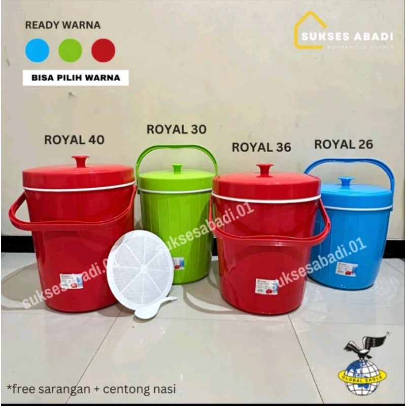 [‼️GARANSI & ORI‼️] MASPION Rice bucket/royal eagle Usa 40/38/36/30 lt termos nasi es asli ori