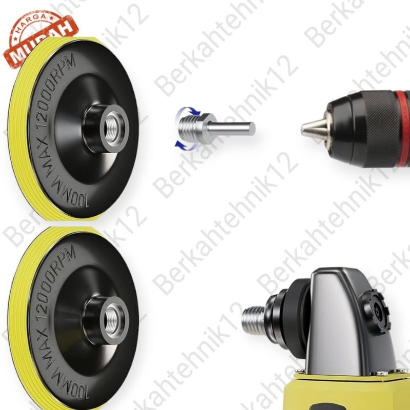 tatakan amplas bulat velcro gerinda tangan 4" Tatakan amplas 4 inch Polishing 100mm gerinda M10 Tata