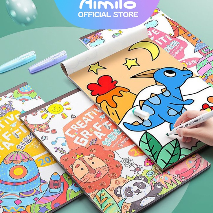 

Ready Terpopuler READY Aimilo Buku Gambar Mewarnai Anak Buku Grafiti Anak Siswa TK SD Belajar Mewarnai Sketchbook