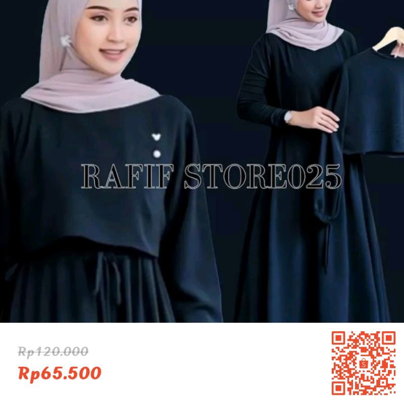NAFISA maxy set 2in 1 iner+ outer gamis setelan wanita