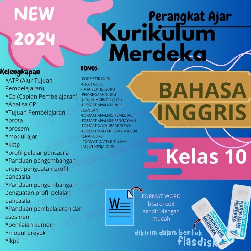 PERANGKAT AJAR Bahasa Inggris  KELAS 10 SMA KURIKULUM MERDEKA BELAJAR | modul ajar, rpp