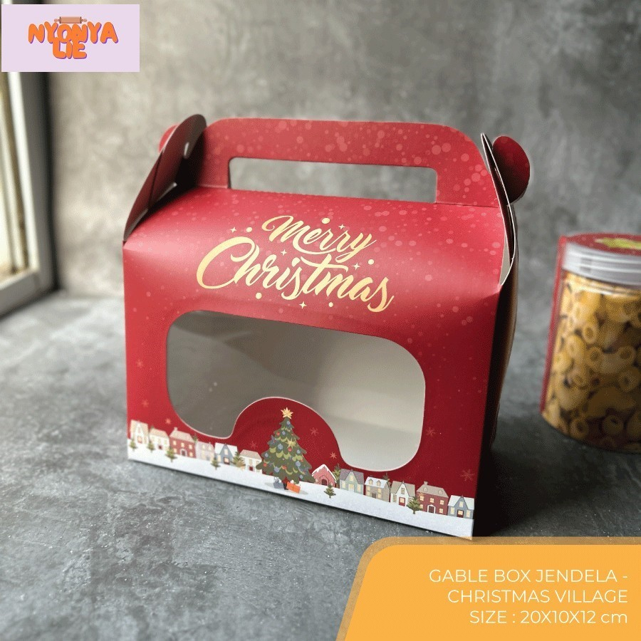 

GB16C Gable Box Natal 20x10x12 cm Christmas Hampers Toples 2 Susun