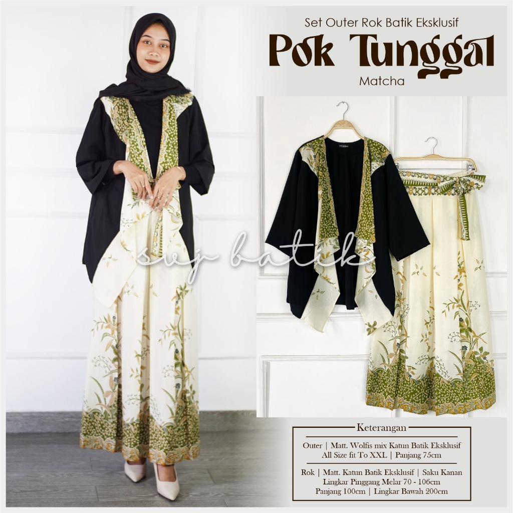 Setelan outfit wanita batik kondangan kekinian