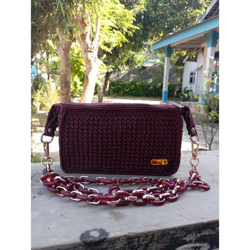 tas hp rajut, tas rajut, tas wanita, tas pesta