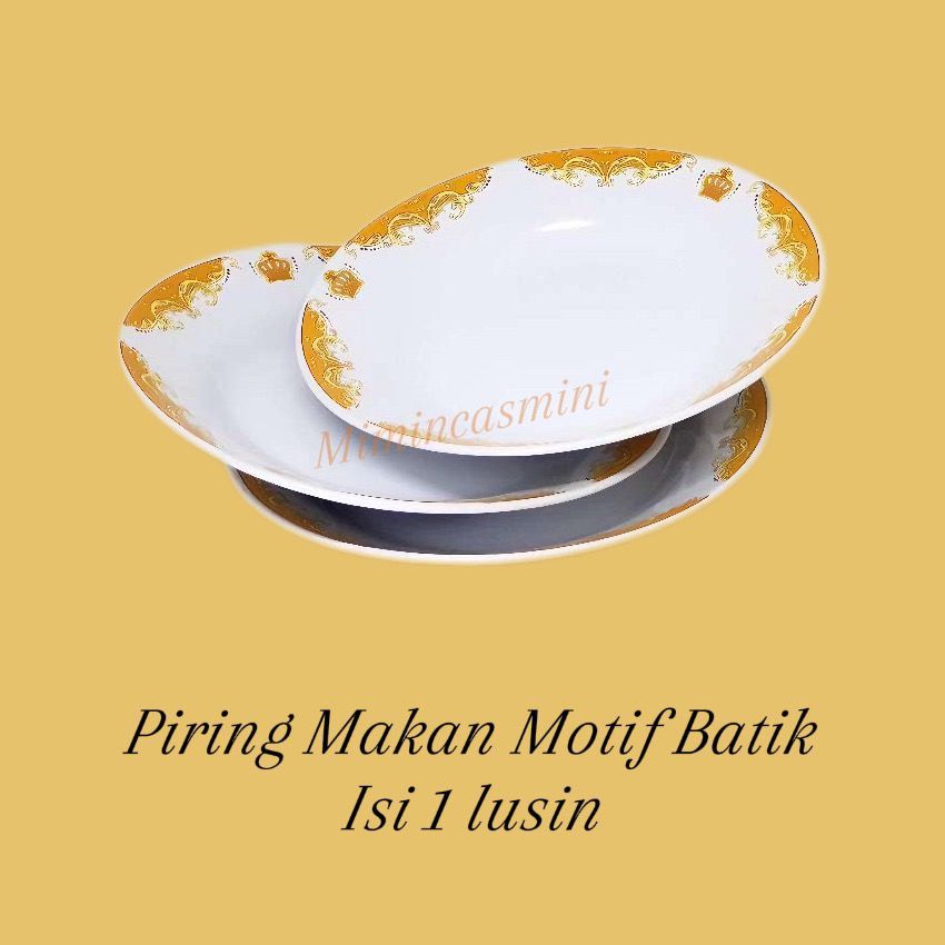 PIRING MAKAN KERAMIK AESTHETIC MOTIF BATIK