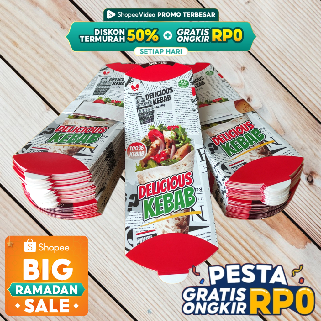 

[HEMAT 1KG] Kemasan Kebab GROSIR | Kardus Kebab MURAH