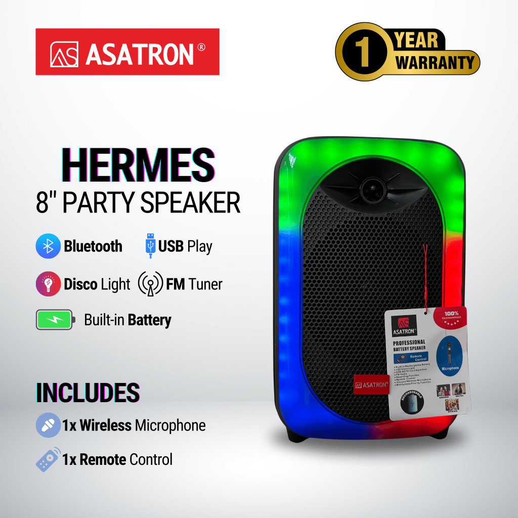 Asatron Hermes 8 Inch Bluetooth Party Speaker