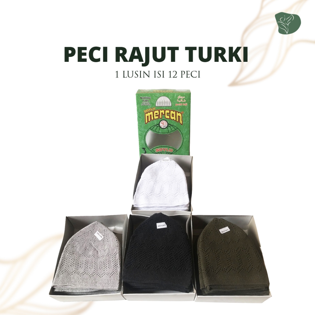 Peci Mercan Rajut Polos 1 Lusin isi 12 Peci Anak Kopiyah Songkok Peci Kain Rajut Dewasa Turki