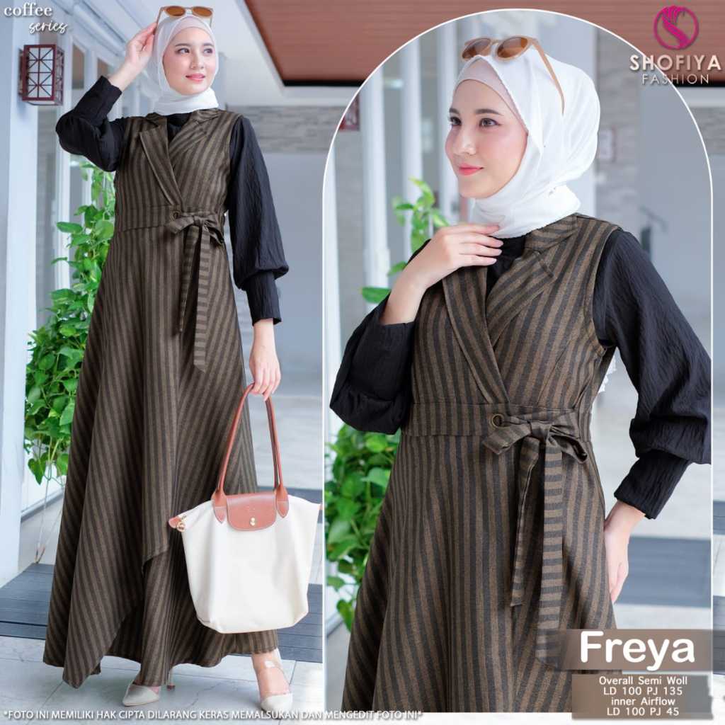 FREYA dan navaa (gamis remaja) casual cantik Overall outer dan INNER Ori Shofiya