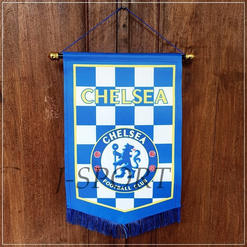 Vandel Hiasan Dinding Bentuk Segilima Bolak Balik Logo Klub Bola Chelsea