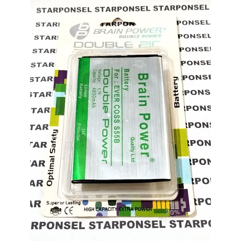 BATRE BATTERY BATERAI EVERCOSS S55B GENPRO GEN PRO DOUBLE POWER