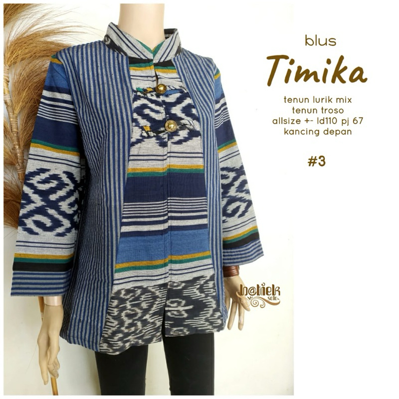 TENUN LURIK BLUS TIMIKA KEKINIAN BLUS TENUN CANTIK ETNIK BLUS LURIK KEREN